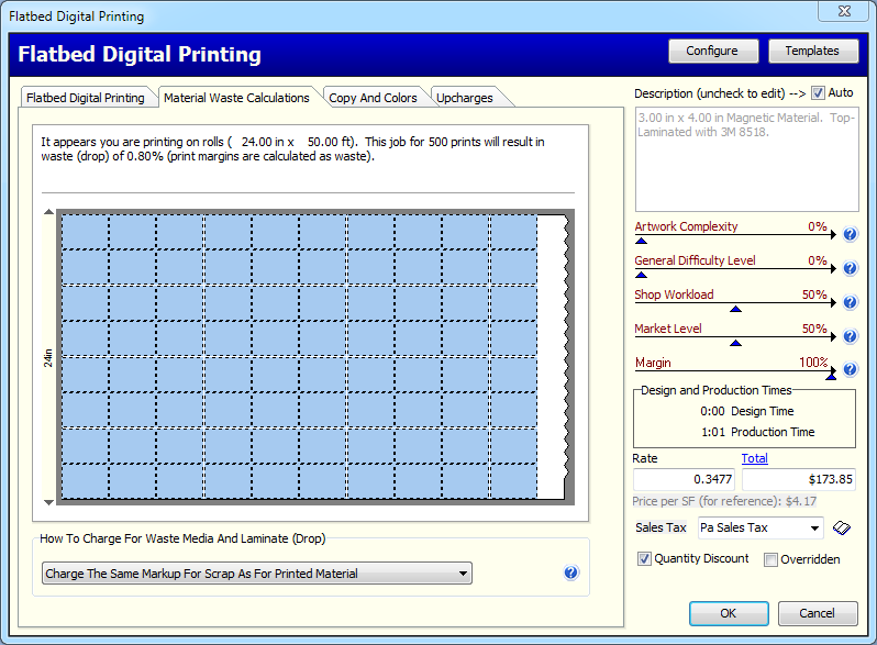 Flatbed Digital Printing Plugin Material Waste Screen